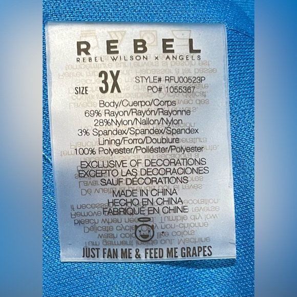 NWT Rebel x Angels Royal Blue Bodycon Dress. 3X - Picture 6 of 6